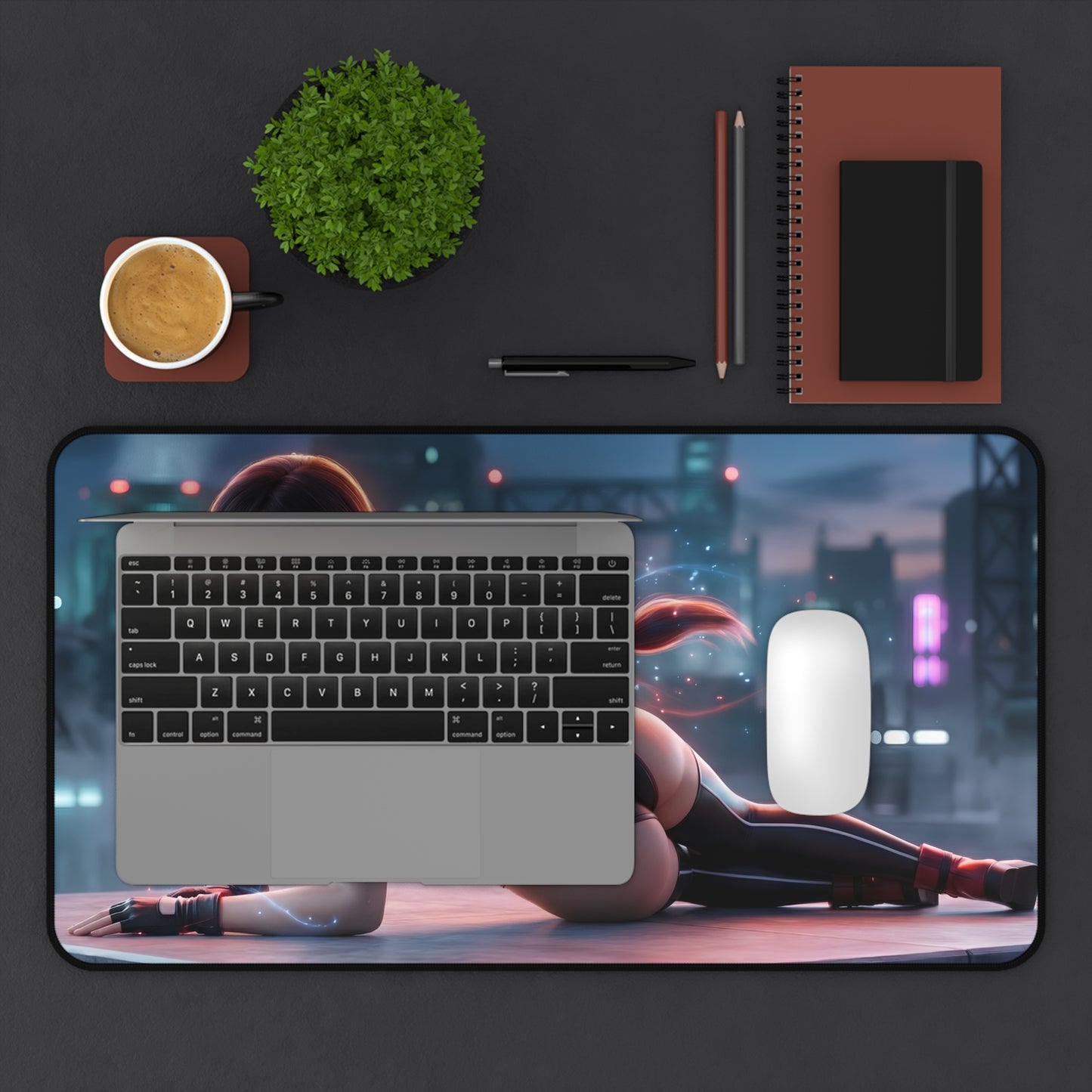 Tifa Lockhart Mouse Pad – Final Fantasy Gaming Mouse Pad, Stylish Gamer Desk Decor with character artwork on a modern gaming desk