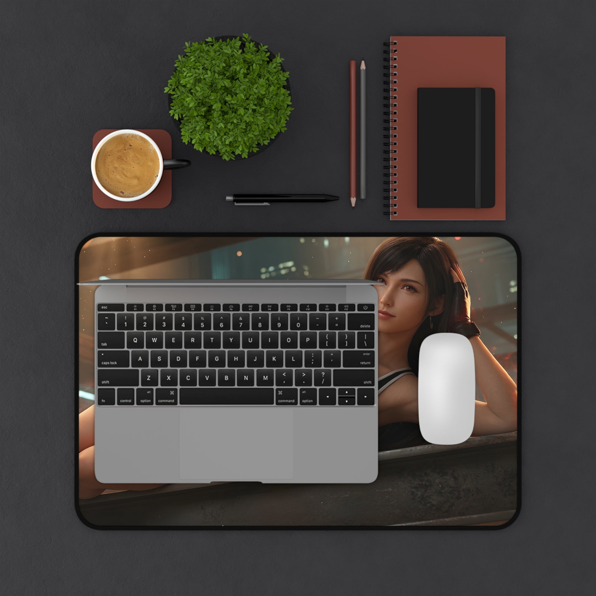 Tifa Lockhart Mouse Pad – Combat Game Gaming Mouse Pad, Stylish Gamer Desk Decor showing character artwork on premium stitched gaming desk mat