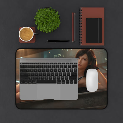 Tifa Lockhart Mouse Pad – Combat Game Gaming Mouse Pad, Stylish Gamer Desk Decor showing character artwork on premium stitched gaming desk mat