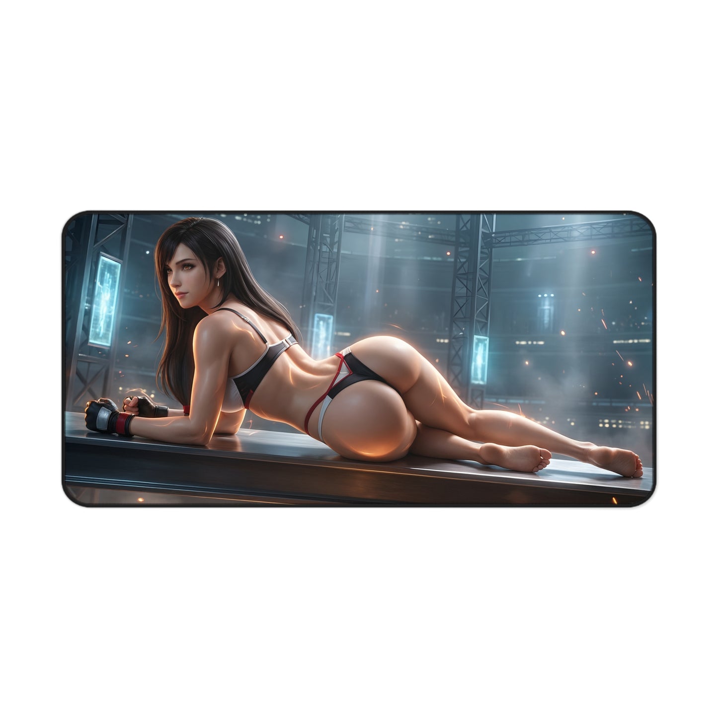 Tifa Lockhart Mouse Pad – RPG Game Gaming Mouse Pad, Stylish Gamer Desk Decor featuring detailed character artwork on a premium gaming desk mat