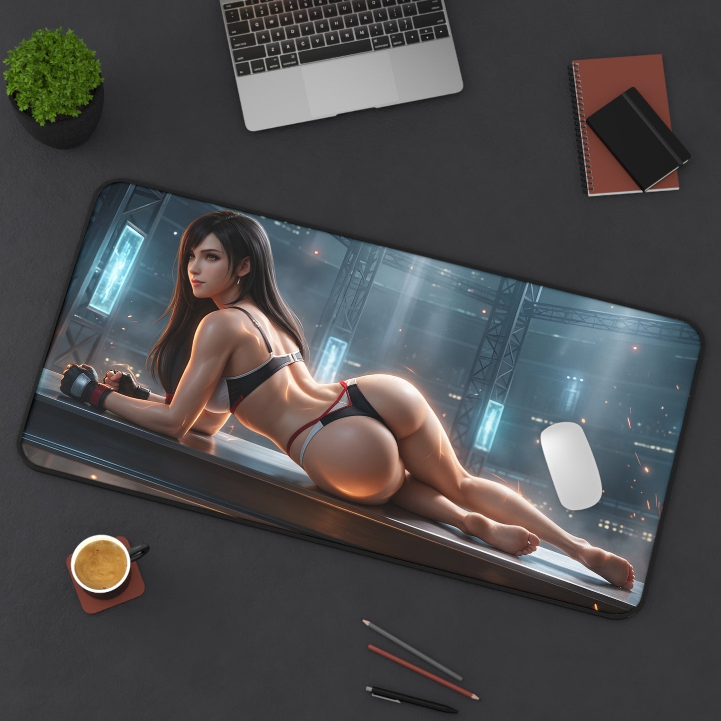 Tifa Lockhart Mouse Pad – RPG Game Gaming Mouse Pad, Stylish Gamer Desk Decor featuring detailed character art on a premium large non-slip gaming mouse pad