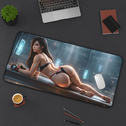 Tifa Lockhart Mouse Pad – RPG Game Gaming Mouse Pad, Stylish Gamer Desk Decor featuring detailed character art on a premium large non-slip gaming mouse pad