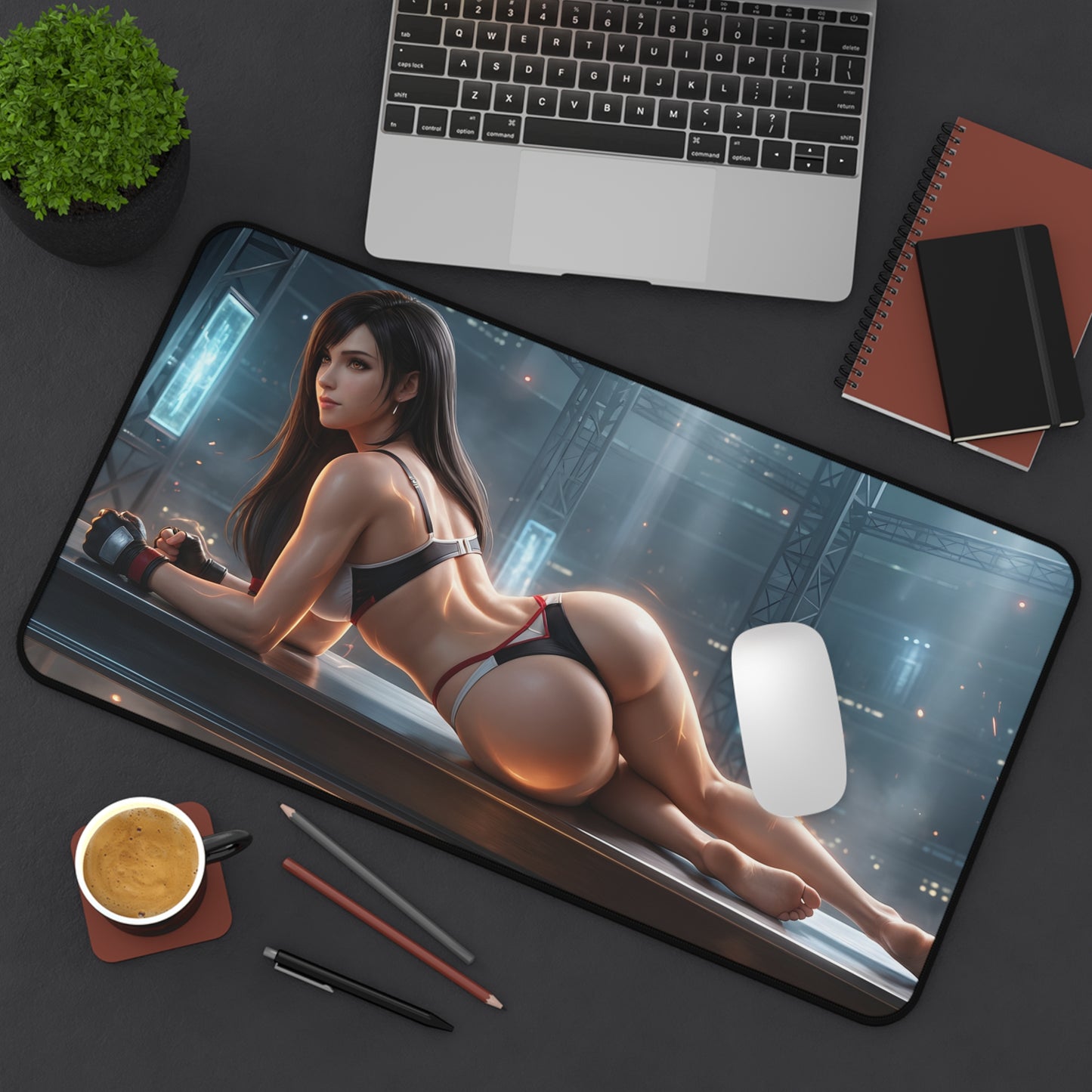 Tifa Lockhart Mouse Pad – RPG Game Gaming Mouse Pad, Stylish Gamer Desk Decor showcasing character artwork on a premium non-slip gaming mouse pad