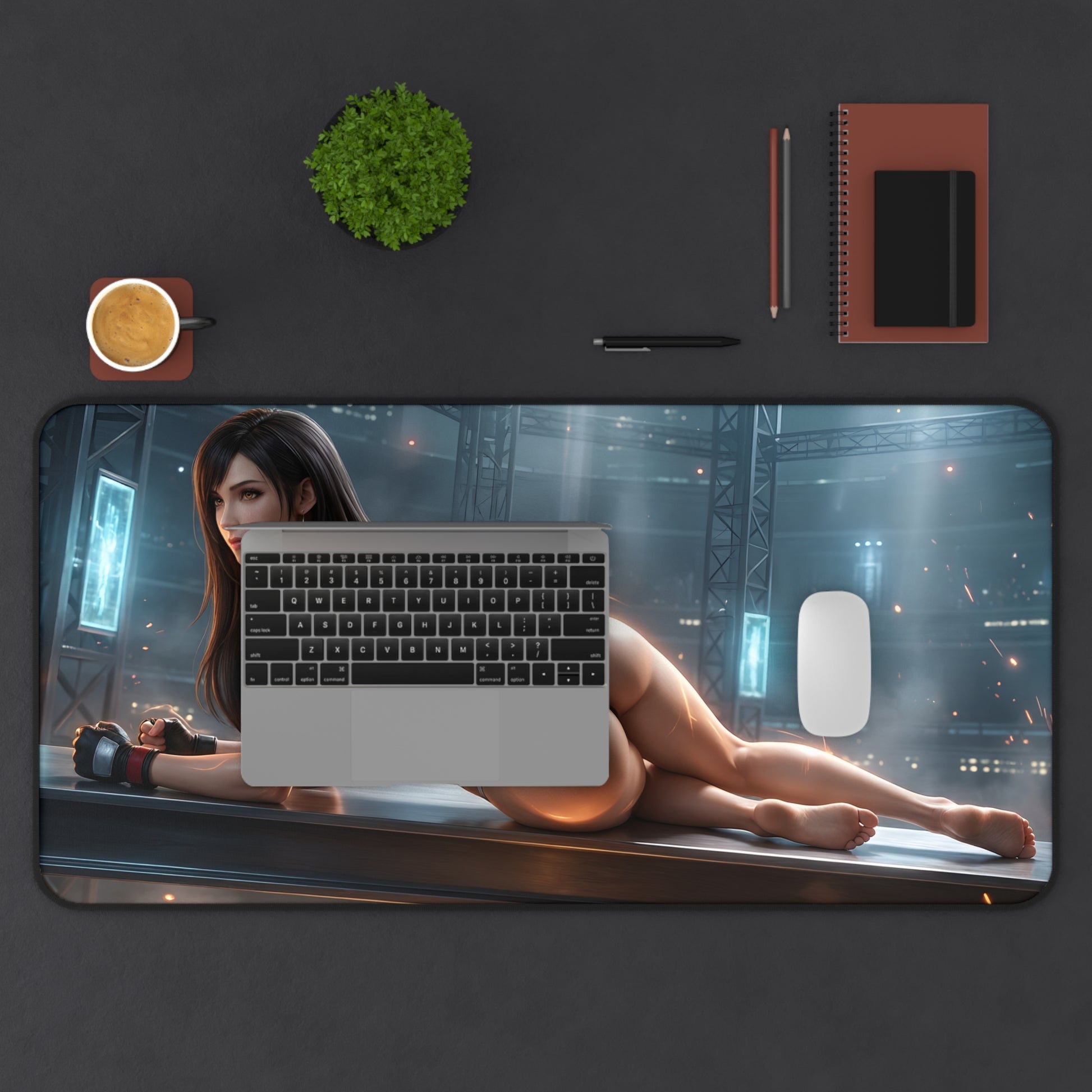 Tifa Lockhart Mouse Pad – RPG Game Gaming Mouse Pad, Stylish Gamer Desk Decor featuring reclining character artwork on premium non-slip gaming mat
