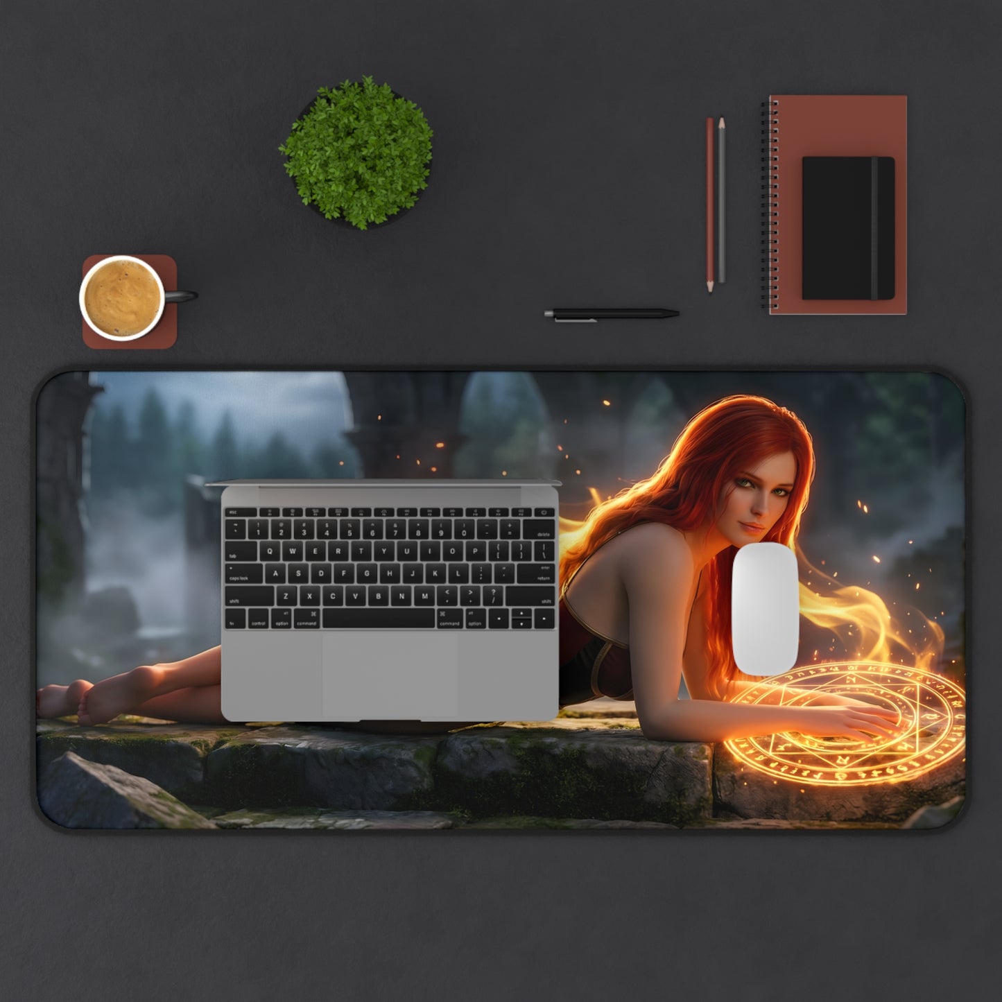 Triss Merigold Mouse Pad – Fantasy Game Gaming Mouse Pad, Stylish Gamer Desk Decor with red-haired mage artwork, smooth tracking and stitched edges