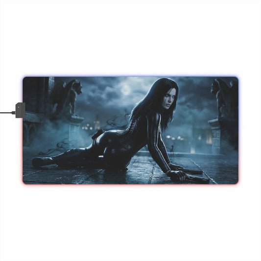 Underworld Mouse Pad, Selene LED RGB Desk Mat, Gift for Gamer, Vampire Room Decor - gothic Selene on LED RGB desk mat