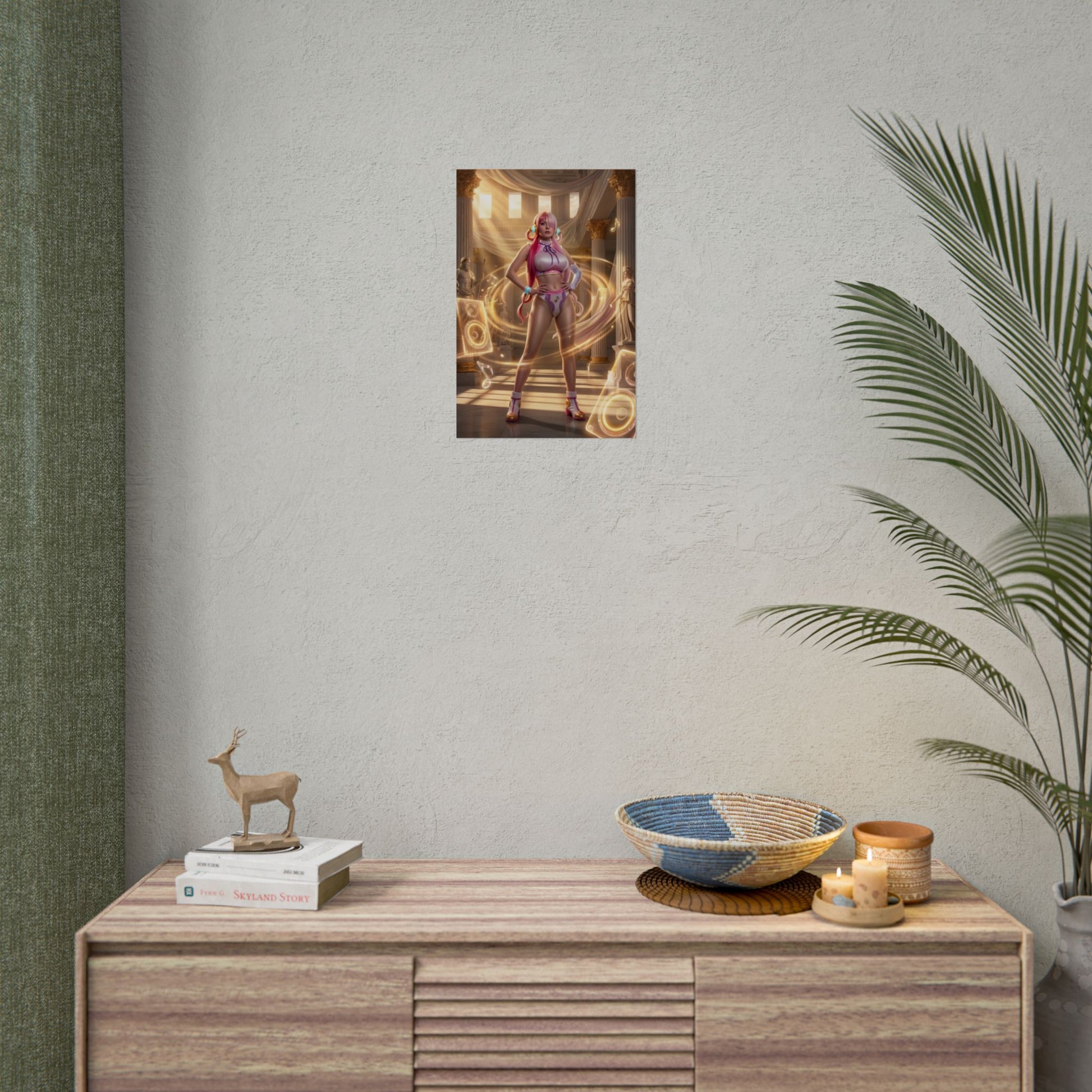 Uta Poster / Uta Wall Art / Uta Art Print / One Piece Poster - vibrant Uta poster with glowing musical energy and dramatic lighting