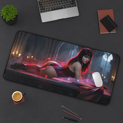Vampirella Mouse Pad – Horror Fantasy Gaming Mouse Pad, Stylish Gamer Desk Decor showing Vampirella artwork on large gaming desk mat