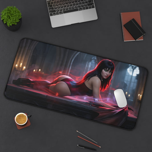 Vampirella Mouse Pad – Horror Fantasy Gaming Mouse Pad, Stylish Gamer Desk Decor showing Vampirella artwork on large gaming desk mat