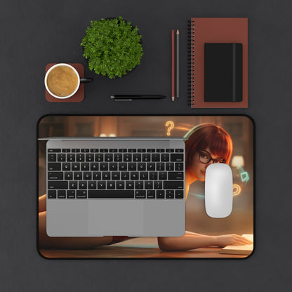 Velma Mouse Pad – Scooby-Doo Gaming Mouse Pad, Stylish Gamer Desk Decor on a modern gaming desk with laptop, mouse and coffee
