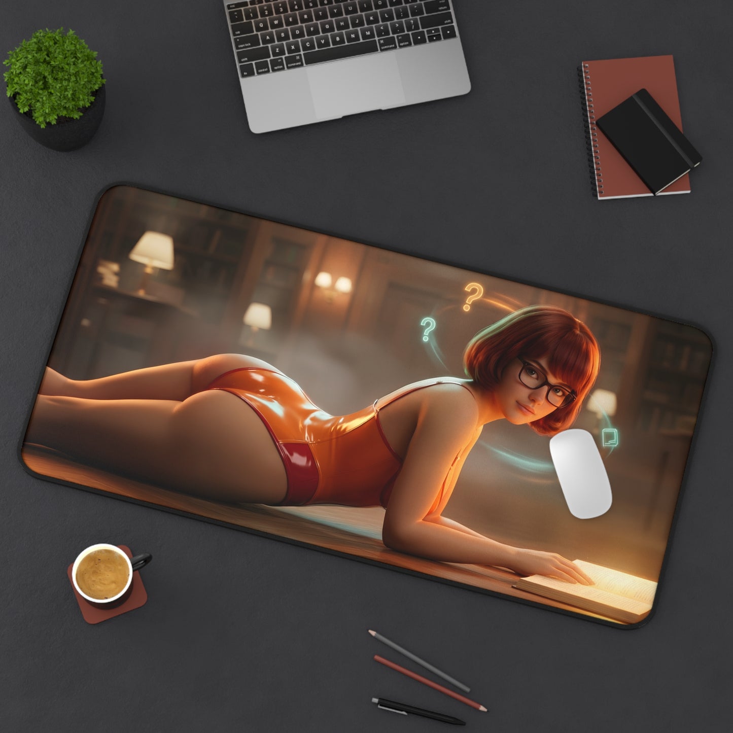 Velma Mouse Pad – Scooby-Doo Gaming Mouse Pad, Stylish Gamer Desk Decor featuring Velma reclining gaming desk mat with smooth tracking surface