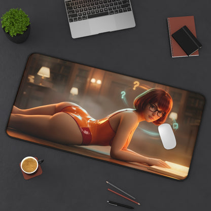 Velma Mouse Pad – Scooby-Doo Gaming Mouse Pad, Stylish Gamer Desk Decor featuring Velma reclining gaming desk mat with smooth tracking surface