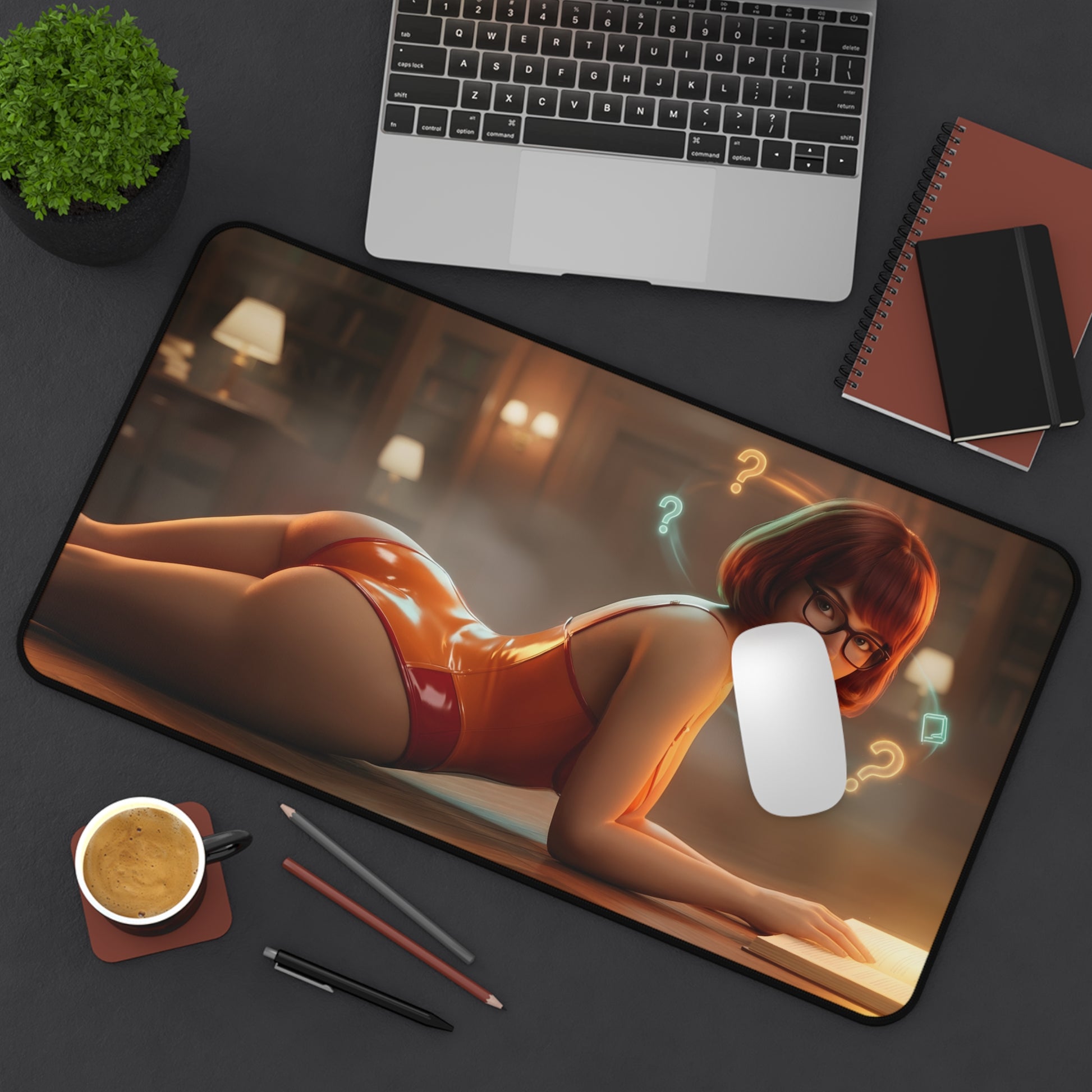 Velma Mouse Pad – Scooby-Doo Gaming Mouse Pad, Stylish Gamer Desk Decor showing Velma artwork on large gaming desk pad with smooth tracking and non-slip bottom