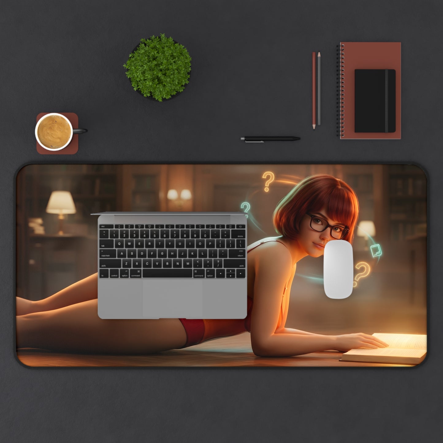 Velma Mouse Pad – Scooby-Doo Gaming Mouse Pad, Stylish Gamer Desk Decor showing Velma artwork on large gaming desk mat with smooth tracking and non-slip bottom