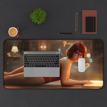 Velma Mouse Pad – Scooby-Doo Gaming Mouse Pad, Stylish Gamer Desk Decor showing Velma artwork on large gaming desk mat with smooth tracking and non-slip bottom