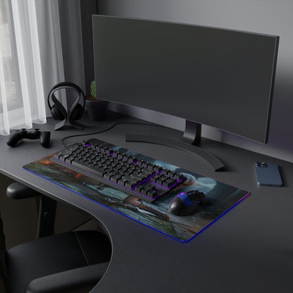 The Witcher Mouse Pad, Ciri LED RGB Desk Mat, Gift for Gamer, Fantasy Room Decor — Ciri artwork LED RGB desk mat on gaming setup