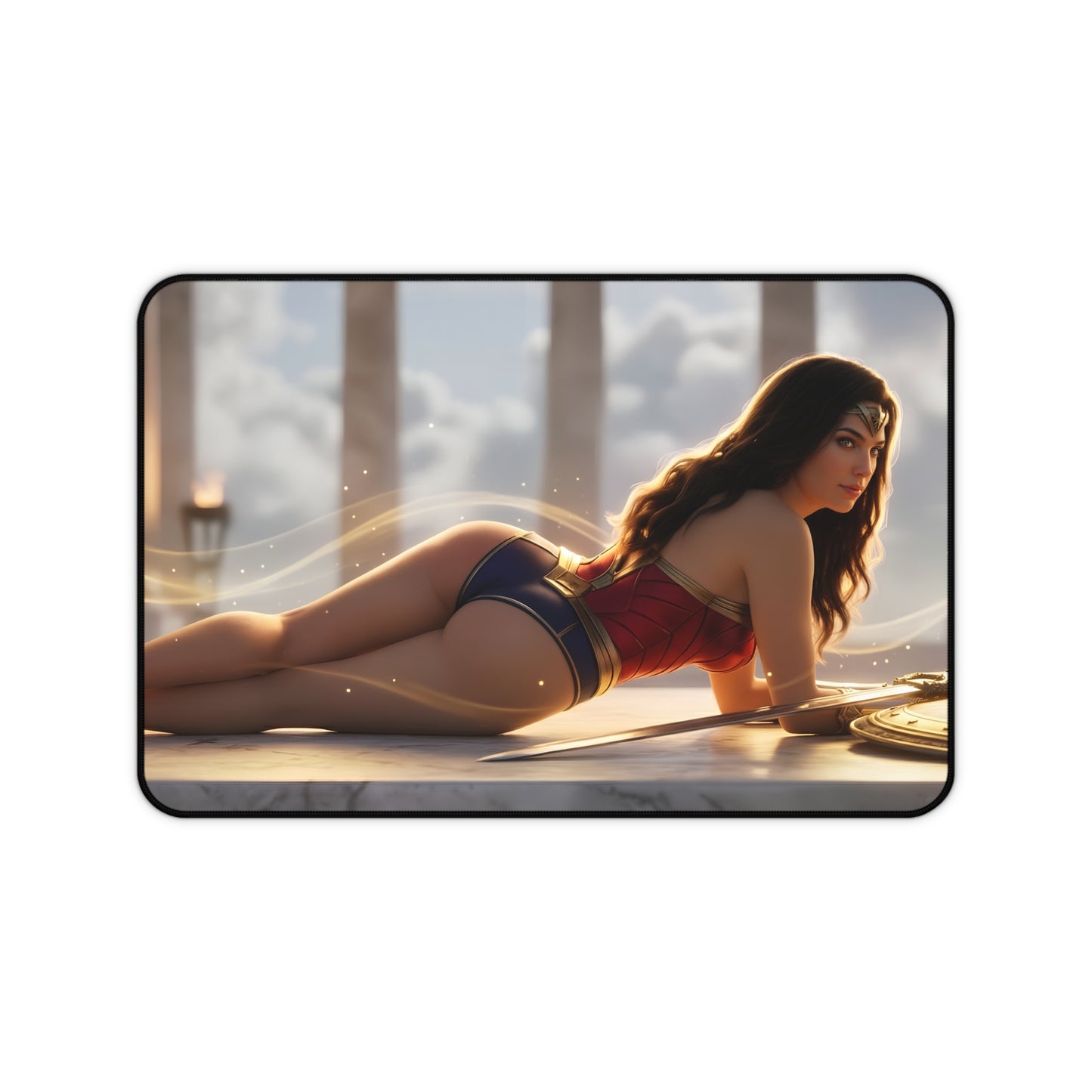Wonder Woman Mouse Pad – DC Comics Gaming Mouse Pad, Stylish Gamer Desk Decor featuring reclining Wonder Woman artwork on a premium gaming mouse pad
