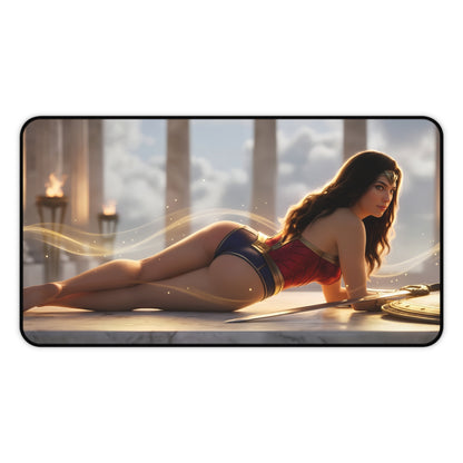 Wonder Woman Mouse Pad – DC Comics Gaming Mouse Pad, Stylish Gamer Desk Decor featuring reclining Wonder Woman artwork on premium non-slip gaming pad