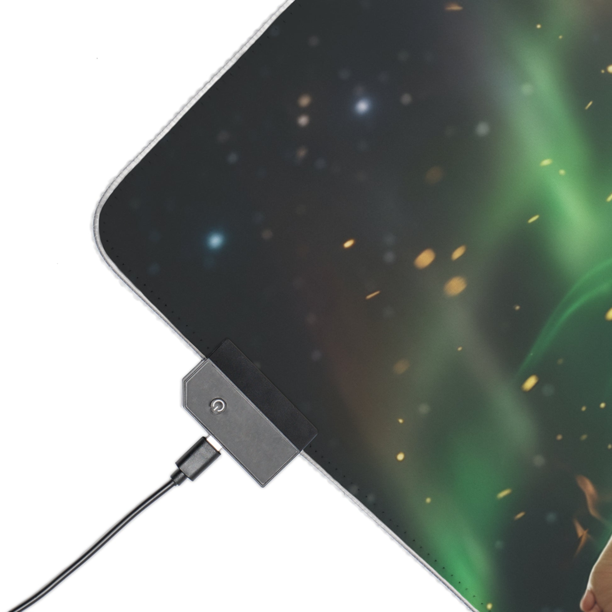 X-Men Mouse Pad – Jean Grey LED RGB Desk Mat, Gamer Room Decor, Gift for Marvel Fan showing RGB controller corner and cosmic fiery design