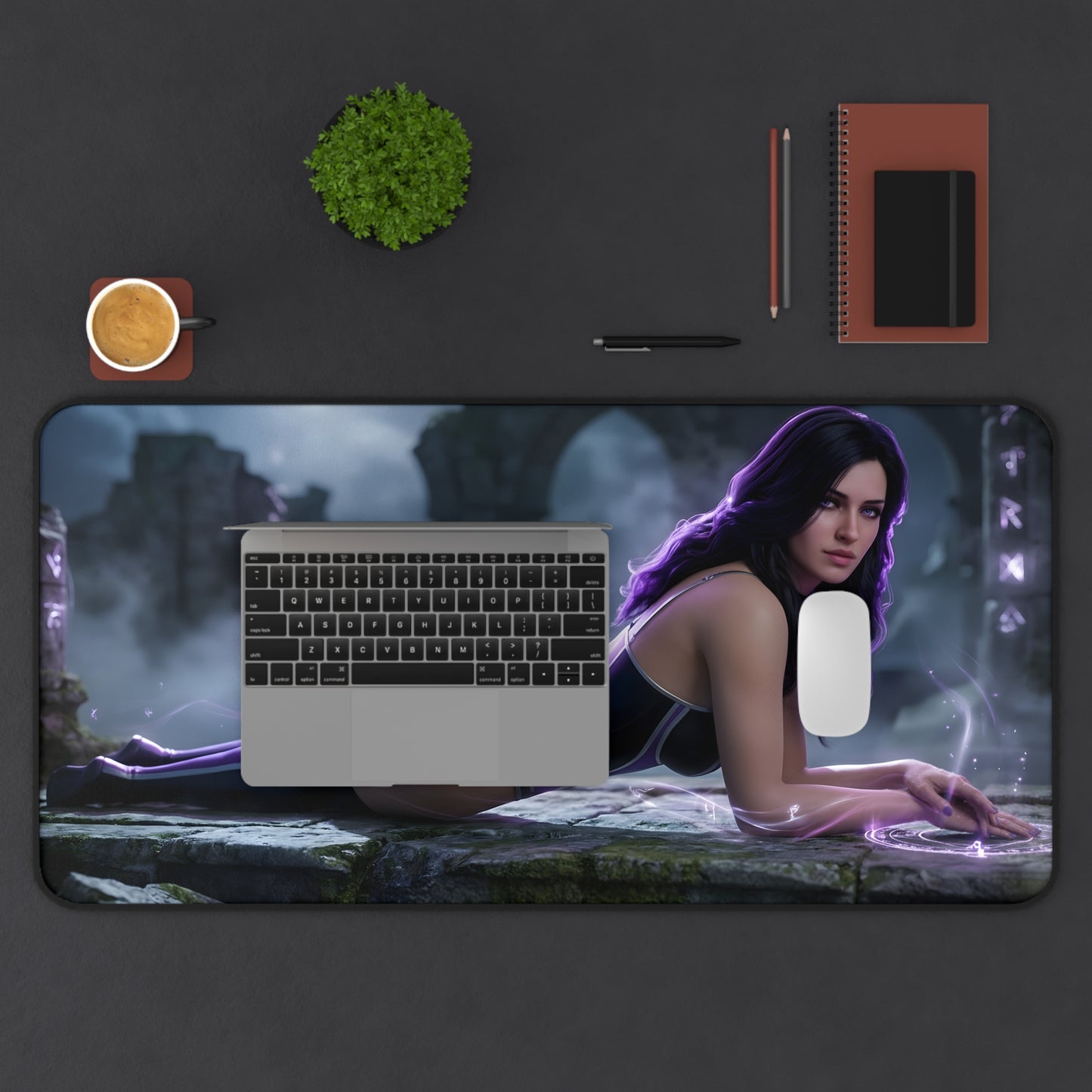 Yennefer Mouse Pad – Fantasy Sorceress Gaming Mouse Pad, Stylish Gamer Desk Decor featuring sorceress artwork on a large gaming desk mat
