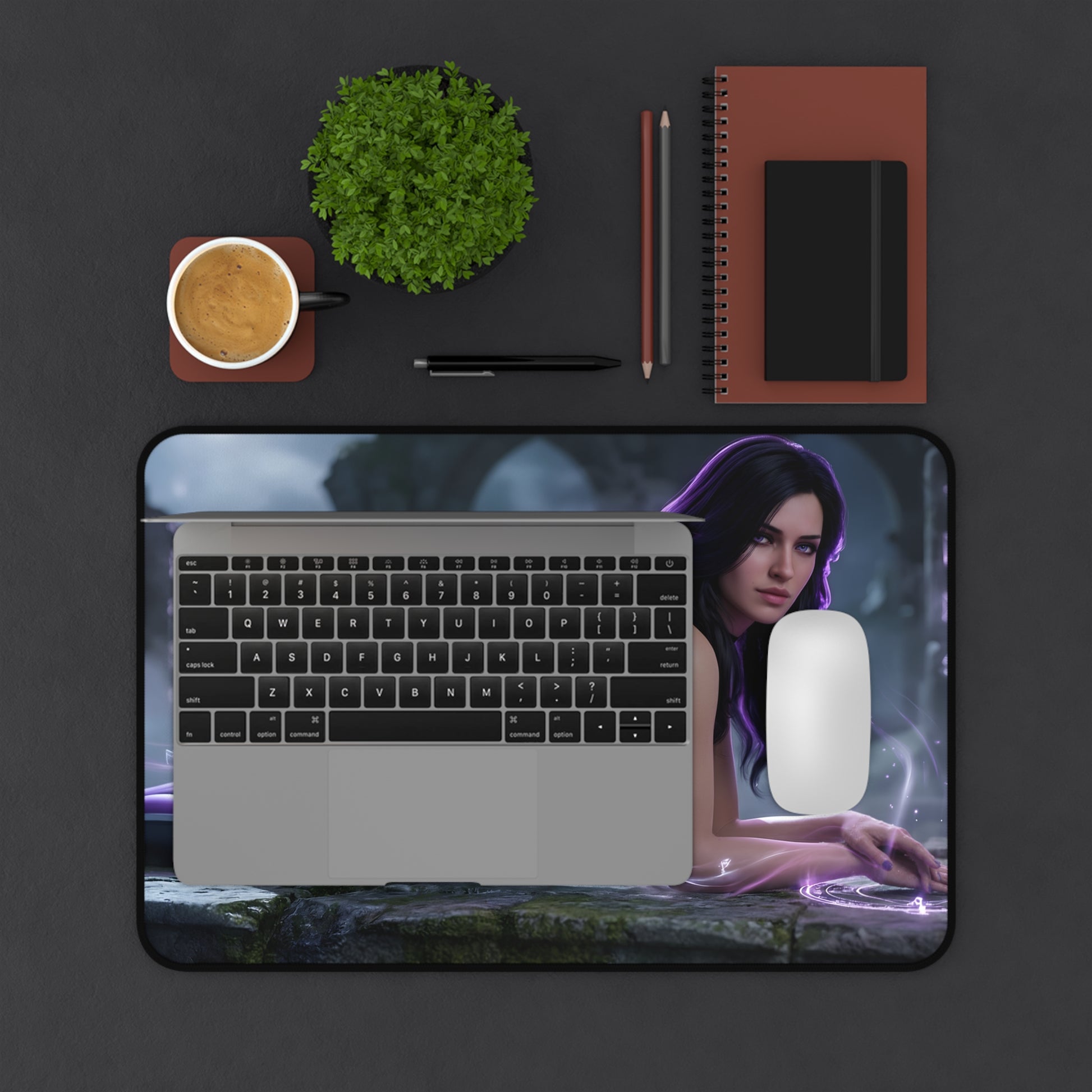 Yennefer Mouse Pad – Fantasy Sorceress Gaming Mouse Pad, Stylish Gamer Desk Decor featuring sorceress artwork on premium stitched gaming mouse pad