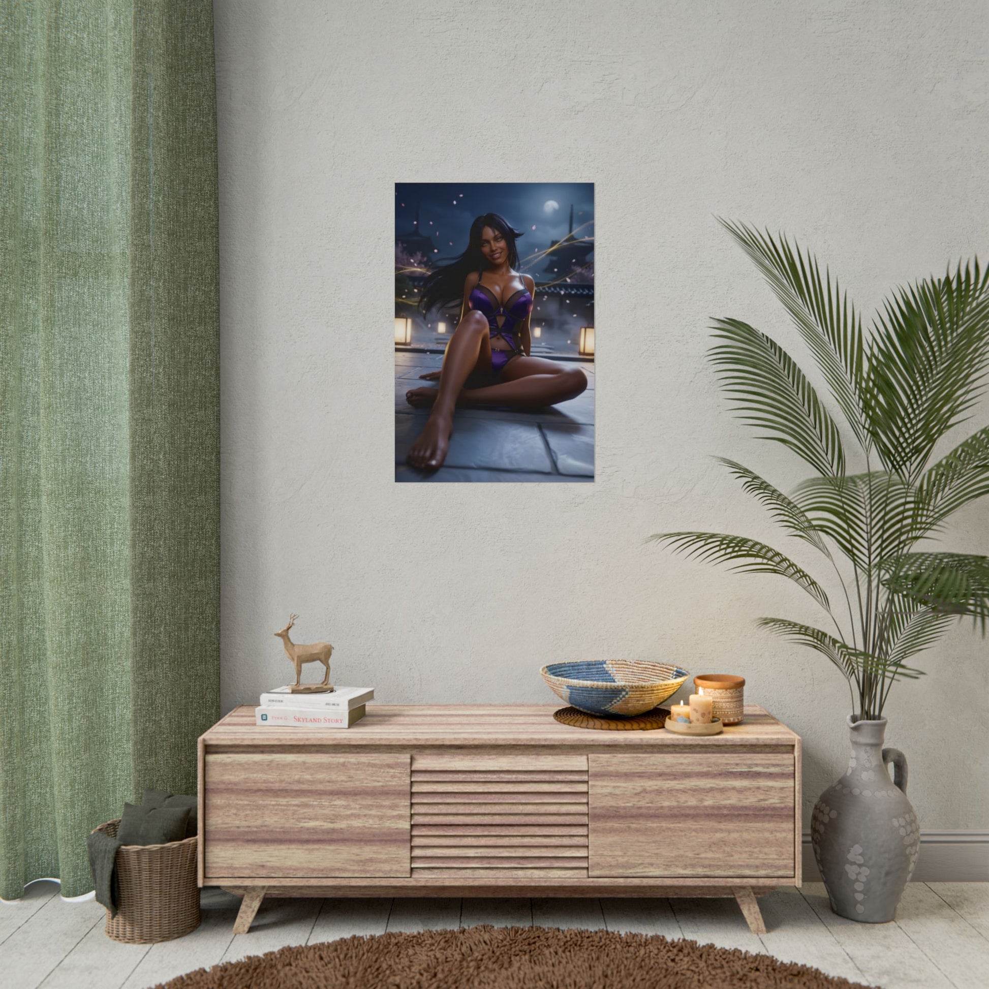 Yoruichi Shihoin Poster / Yoruichi Shihōin Wall Art / Yoruichi Shihōin Art Print / Bleach Poster - confident warrior woman anime wall print