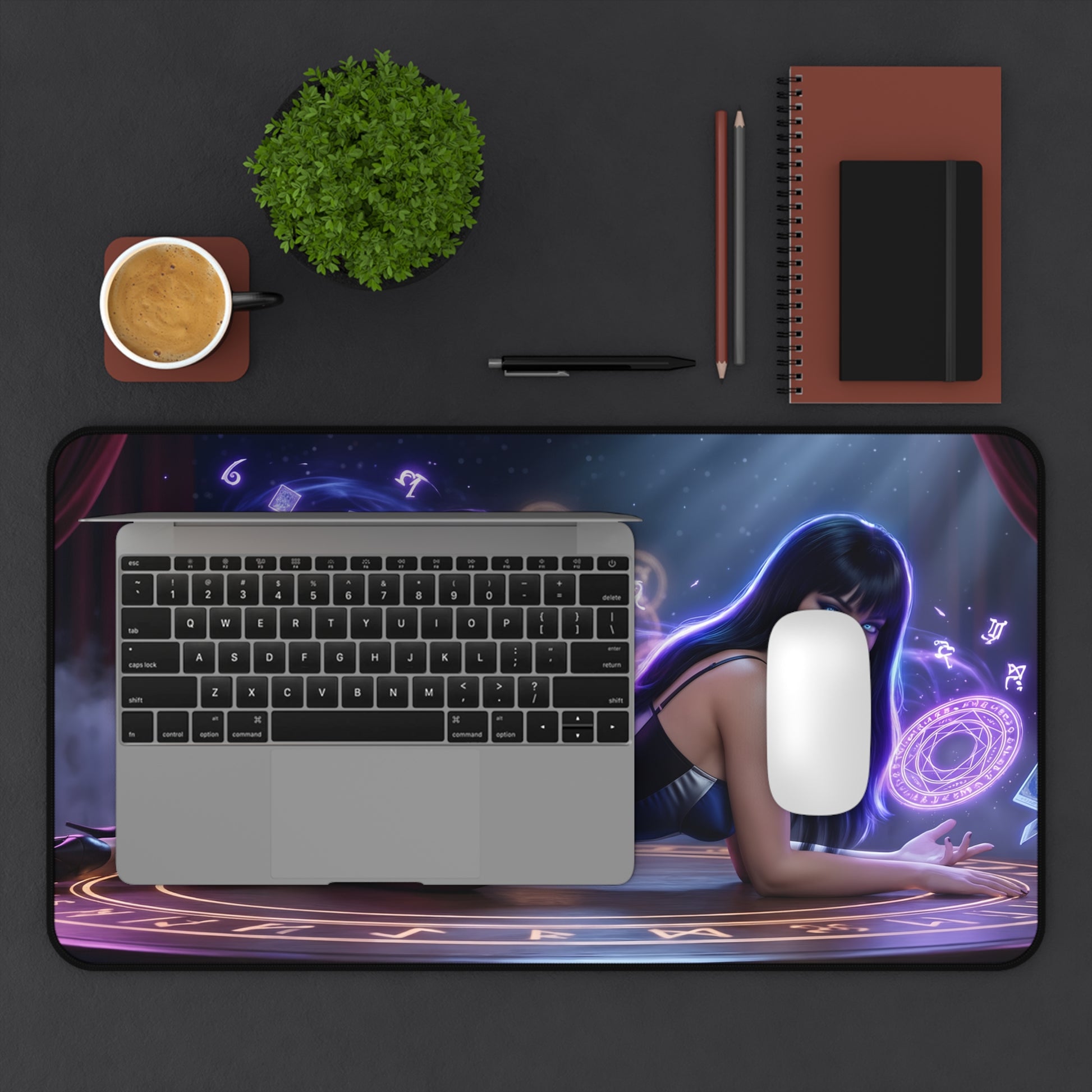 Zatanna Mouse Pad – DC Comics Gaming Mouse Pad, Stylish Gamer Desk Decor on gaming desk with mystical artwork, smooth tracking, durable stitched edges