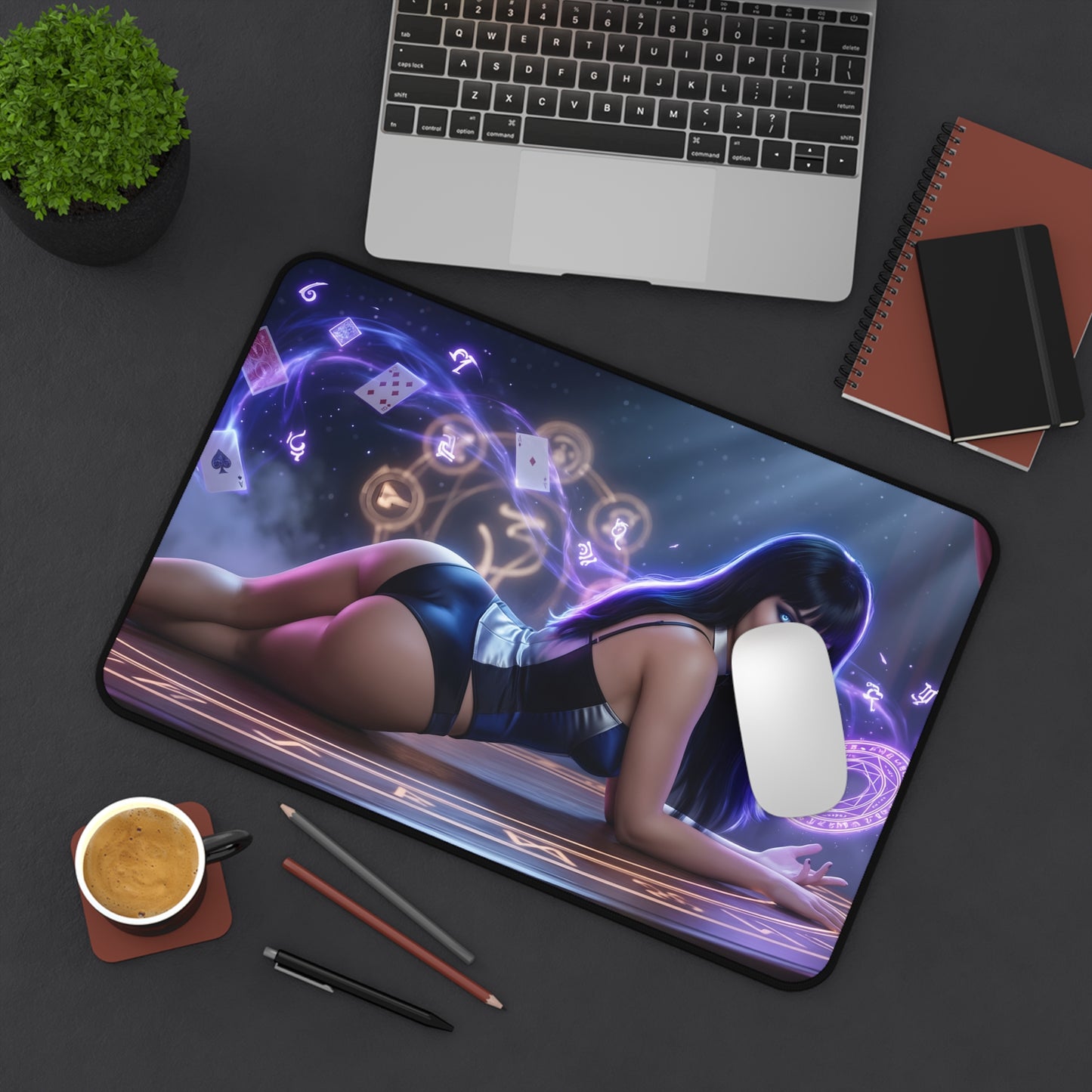 Zatanna Mouse Pad – DC Comics Gaming Mouse Pad, Stylish Gamer Desk Decor on dark gaming desk with mystical artwork, smooth tracking
