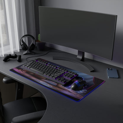 Zatanna RGB Mouse Pad – DC Comics Illuminated Desk Mat, Magic Gamer Setup on extended RGB desk mat with keyboard and mouse